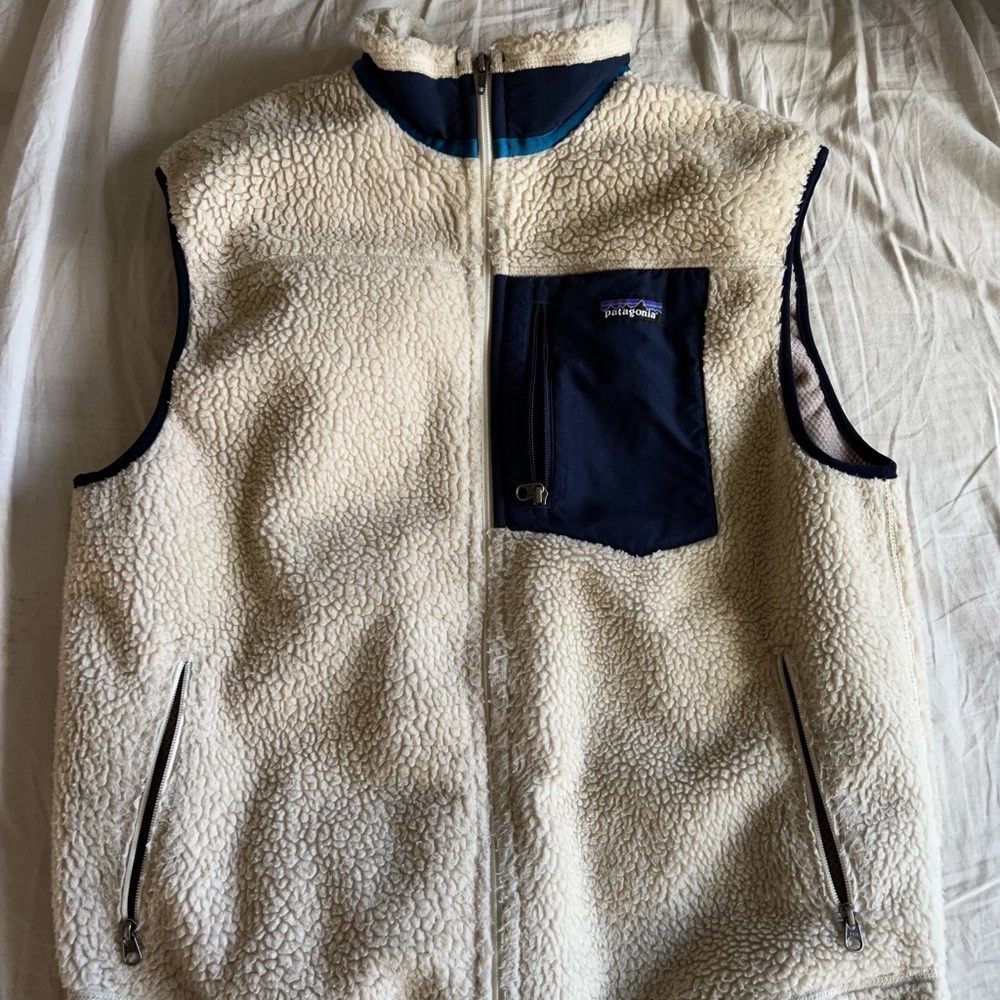 Patagonia fleece vest, men’s large white